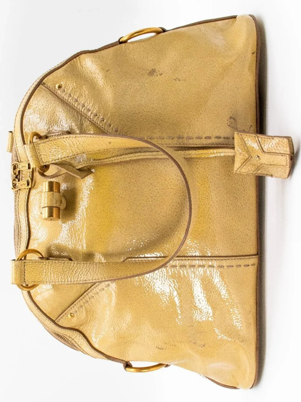 YSL Saint Laurent Muse Large Patent Satchel
